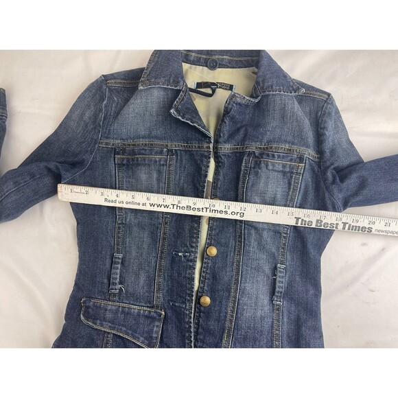 Vigoss Studio Women's Jacket Blue Trucker Denim Jean Lined Large - Picture 8 of 10